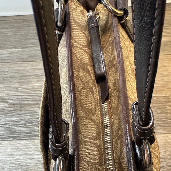 Coach Tan and Brown Signature Tote - Picture 3 of 15
